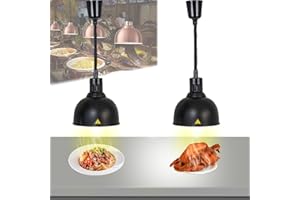‎VFDZ Wärmelampe Küche, Hängende Speisenwärmer Lampe Einziehbares, Wärmelampe Buffet 250W, Lebensmittel Wärmelampe für Küche und Buffets Esszimmer(25CM, 2 Stück)