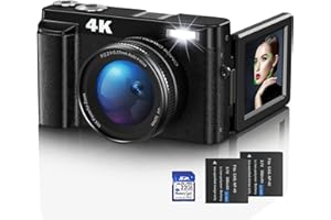 DULUVULU Fotocamera Digitale, Fotocamera 4K UHD con Scheda 32G, Fotocamera Vlogging da 48 MP con Schermo Flip a 180° e Lente UV, Fotocamera Compatta per Adolescenti Principianti Adulti
