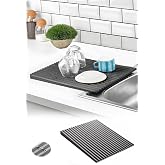 Sas Haus Plastik Pratik Lavabo Tezgah &Uuml;st&uuml; Bulaşık Kurutmalığı Siyah 35 x 45 S-10145