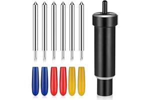 BRIOTA 6 Pcs Explore Deep Cut Blade with Housing, 30/45/60 Degree Fine Point Cut Blade, Sharp Deep Point Blade Compatible with Cricut Maker, Maker 3, Explore Air 3, Air 2, Air, One