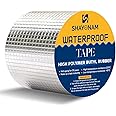 SHAYONAM (Pack 2 Super Strong Adhesive Waterproof tape Permanent Repair Roof Water Leakage Solution Rubber Foil Suitable for surface Crack, Window Sill Gap, Boat Sealing, Tank Leak (10CM*5M)