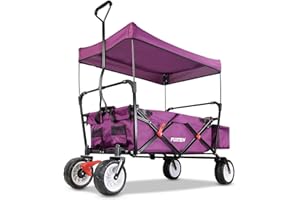 Fuxtec Chariot Wild Cruiser Pourpre, L'Original, Chariot de Jardin Pliable pour Enfants, Transport, Plage, Ville, Forêt, à Tirer ou à Pousser, Capacité De Charge 75 kg