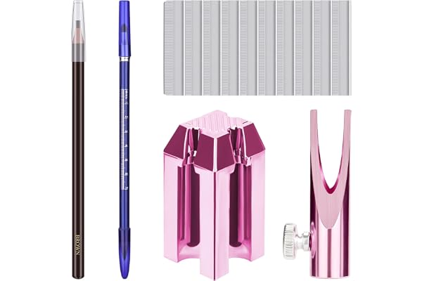 ATOMUS Eyebrow Makeup Sharpener Set 0.8cm and 1cm pencil Sharpener 10pcs Eyebrow Trimmer Brown and Black Eyebrow Pencil Set for Makeup and Microblading eyebrow