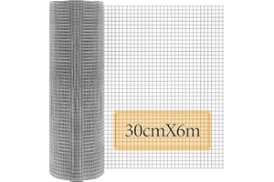 DRERIO Rodent Mesh Roll 300mmX6m Galvanised Wire Rustproof Metal Mesh Rat Proof Mesh Sheet Chicken Wire Mesh Roll, Garden Wire Fence Stop & Prevent Animals Mice & Mouse Access,Mice Deterrent