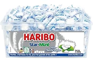 HARIBO - Tubo StarMint - Bonbons À La Menthe - Sans Colorants Artificiels - Arômes Naturels - Boîte De 750 g