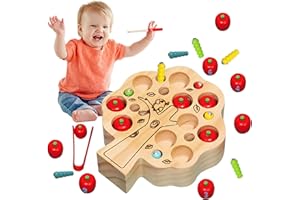 ZZQVIP - Juguetes Montessori 2 3 4 5 6 Años, Manzano de Madera, Recoge Manzanas y Atrapa Insectos Juego 2 en 1, Magnetico Aprendizaje Educativo Regalos para Niños y Niñas