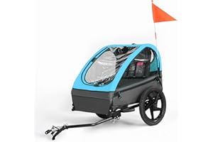 Fiximaster Remorque de vélo pour Enfant de 1 à 2 Enfants, siège Ergonomique, Montage Facile, Pliable, avec pneus pneumatiques et Sacs de Rangement