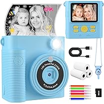 Children's Camera Instant Camera for Kids, 1080P 2.4 Inch Screen, Children's Digital Camera with 16 x Digital Zoom, 32GB TF Card, Print Paper, Kids Camera, Gift for Girls and Boys 3