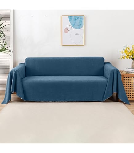 Highdi Telo Copridivano, Jacquard a Spina di Pesce Copri Divano in Ciniglia con Frange Decorative, Copridivano AntiGraffio Gatto Protezione per Mobili, Copridivani 3/2/1 Posti (Rosa,180x420cm