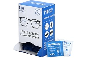 BigKing Pack De 110 Lingette Nettoyante Anti-Buée, 10h De Long Anti-Buée, Lingettes Nettoyantes Emballées Individuellement Pour Lunettes, Écrans, Smartphones Et Appareils Photos (1)