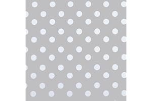 JOLEE TABLECLOTHS Dotty Stone and White Polka Dot PVC Vinyl Wipe Clean Tablecloth 120cm (47") Round