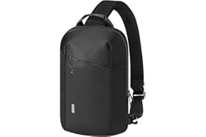 MoKo Compact EDC Sling Bag for New 13-inch iPad Pro M4 & Air M2 2024, Minimalist Chest Shoulder Crossbody Bag for Commute Daily Use, Single Strap Small Daypack for 13" MacBook Air M3/Pro, Black