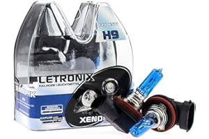 ‎LETRONIX LETRONIX Halogen Auto Lampen H9 12V 8500K Kalt Weiß Xenon Optik Gas Ultra White Look Birnen Lampe Abblendlicht Nebelscheinwerfer Fernlicht Kurvenlicht Zulassung E-Prüfzeichen (LED Optik) (H9 65W)