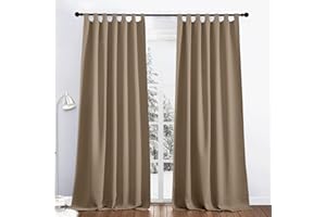 PONY DANCE Tende Oscuranti Termiche con Passanti per Camera da Letto Tenda Oscurante da Interno per Salotto Moderne Curtains per Finestre 2 Pezzi 140x245 CM, Moca