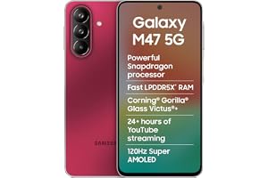 Samsung Galaxy M47 5G (Rogue Red, 6GB RAM, 128GB Storage)| Powerful Snapdragon Processor| Fast LPDDR5x RAM,UFS 3.1 Storage| Gorilla Glass Victus+| IP64| Super AMOLED Display| 50MP OIS| AI| Gemini Live