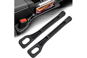 Delsen 2 Stück Car Seat Gap Filler,Autositz Lückenfüller für Autositze Doppelter Stauraum,Aufbewahrungsbox für Autositze das Herunterfallen von Gegenständen,Passt für die Meisten Modelle (Schwarz)