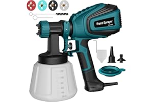 GLORITY Paint Sprayer, 700W HVLP Electric Spray Gun, 1200ML Container, 1000 Ml/Min with Cleaning & Blowing Joints, 4 Nozzles & 3 Patterns, Adjustable Flow, for Home, Furniture, Walls & Fence, etc.
