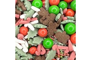 Sprinkletti - 30g Christmas Sprinkles for Cakes - Jingle - Christmas Cake Topper Sprinkles - Edible Christmas Cake Decorations UK - Festive Mix for Cupcake Christmas Baking