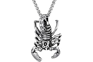 PROSTEEL Męski naszyjnik Skorpion, stal nierdzewna/pozłacana/czarny (pudełko na prezent),