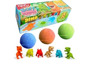 ZIMPLI KIDS ZIMPLI - 3 bombe da bagno grandi Dino Surprise, 6 giocattoli dinosauro a sorpresa da collezionare, bagnoschiuma per Natale, riempitivo per calze, regalo di Natale, giocattolo per la paghetta