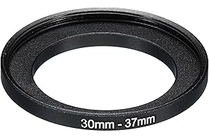PATIKIL 30mm-37mm Metal Step Up Ring, Camera Lens Filter Adapter Ring Aluminum Filter Adapter Ring for Camera Lenses Hood, Black