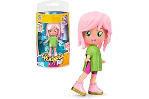 Pinypon TOP Girls Pink, Chica TOP Rosa con Outfit de Street Style, Figura de 11 cm Articulada de Brazos y Piernas, Doble Cara y Ropa y Zapatos Intercambiables, +4 años, Famosa (PNN00300)