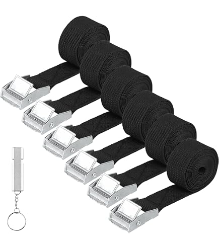 Sangles d'arrimage, 6pc 250x2.5cm Sangle d'arrimage de Corde de Tension Automatique Forte