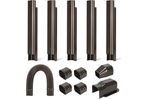GUEQUITLEX 3" W 10 Ft Line Set Cover Kit for Mini Split Air Conditioner Brown Decorative PVC Line Cover Kit for Central Air Conditioner Mini Split AC Cover for Outside Heat Pumps Tubing Cover (3"-10-ft)