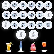 Sottobicchieri LED 35 Pezzi - Luci Adesive Per Bottiglie E Feste, Bianco - Foto 3