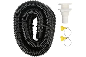 Buachois Sealproof Bilge Pump Hose Marine Bilge Pump Plumbing Kit with Hose Clamps Thru Hull for Boats Yachts RVs