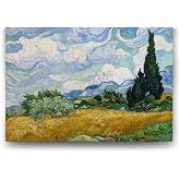 Vincent Van Gogh - Selvi Ağa&ccedil;lı Buğday Tarlası Tablosu - 60x40cm