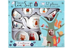 Barbo Toys - Teeservice Spielset - Little Woodies Teeset Set - 12-teiliges Porzellan-Teeset - Kinderküche Rollenspiel - Teeparty für Kinder