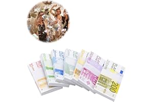BESMRPG 140 Stück Spielgeld Euro Scheine,Falschgeld,Fake Money,Kinder OriginalgrößE Copy Geld,Schein Geldscheine,Prop BläTter Dollar,Artikel Einkaufsladen Filmgeld,Old Film Pistole Euro-Scheine,Aesthetic
