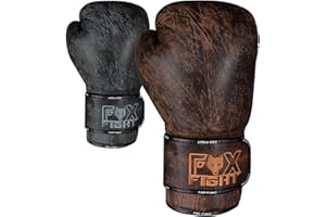 FOX-FIGHT Legend - Guantoni da boxe in vera pelle per kick boxing, Muay Thai Training Sparring