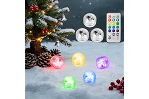 PENNLE 3 Pack Submersible LED Lights with Remote Control, Led Lights Versatile Flameless Button LED Tea Lights for Paper Lantern, Wedding Party Table Centerpieces Thanksgiving Day Christmas Decoration