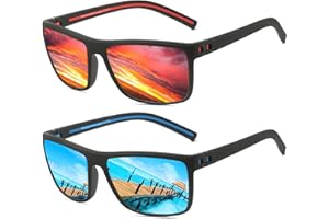 Perfectmiaoxuan Polarisierte Sonnenbrille Herren Damen für Autofahren Radfahren Angeln Sommer Reisen Urlaub Leichte TR90 Retro Rechteckig Pilotenbrille UV-Schutz