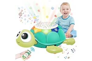 Aragallant Zabawka do Raczkowania, żółw Muzyczny dla dzieci, Zabawka dla Niemowląt z Muzyką i Projekcją Gwiazd, Zabawka na Prezent dla Noworodka