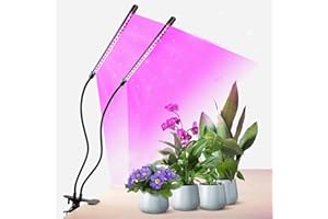 HuaMuDM Lámpara Planta,Lámpara LED Cultivo Interior 10 Niveles Atenuación Con Función Temporizador 360°Ajuste Lámpara Cultivo LED, Lámpara LED Cultivo Espectro Completo Lámpara Planta Temporizador
