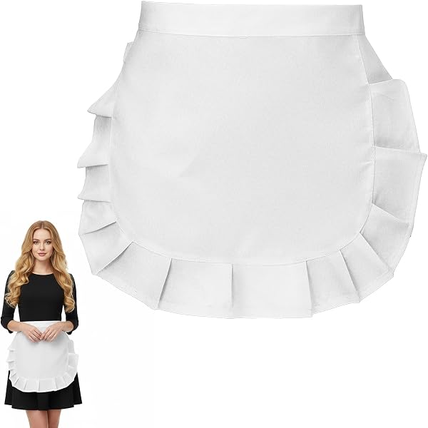 Tablier De Serveuse Rétro Love Potato - Blanc, 100% Coton - Femme Et Fille