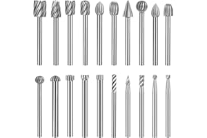 LALAGO Zestaw 20 frezów HSS do rzeźbienia w drewnie i metalu, Dremel