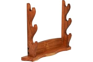 Mythrojan Solid Wood Sword Stand Medieval Sword Wall Mount Samurai Sword Display Stand Katana Sword Holder Gladiator Sword Wall Display Crusader Sword Stand Knife Stand for Display