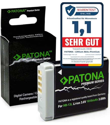 DSTE Batteria NB-12L 2 Pezzi E Caricabatterie USB Per Canon LEGRIA Mini X, PowerShot N100, G1 X Mark II - Garanzia 2 Anni
