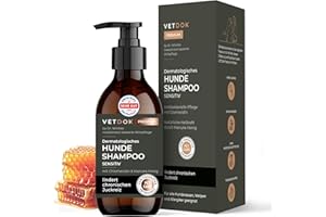 VETDOK Vet DOK® Dr. Winkler dermatologisches Hundeshampoo – Fellpflege Hund mit Manuka-Honig & Chlorhexidin – für alle Hunderassen, Welpen & speziell Allergiker – 250ml
