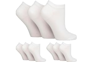 Gentle Grip 9 Pack Ladies Diabetic Sneaker Socks Low Cut Wide Ankle Socks