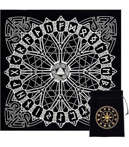 Nappe D'autel Wiccan 41.5x182 Cm - Motifs Zodiaque, Lune, Soleil Pour Rituels, Tarot, Pratique Spirituelle - 8