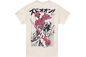 Cotton Soul Marvel Spiderman Spidey Manga Mens T Shirt, Natural