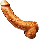 ZWFUN Silikon XL Dildo, übergroßer goldener Monsterdildo, realistischer Dildo mit Saugnapf, Sexspielzeug für schwule Masturba