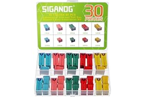 SIGANDG Assortimento di Jcase Fusibili 20A 30A 40A 50A 60A Kit di Fusibili Automobilistici a Forma di Scatola ad Alto/STD e Basso Profilo per Auto e Camion (Confezione da 30, 3 per ogni Tipo)