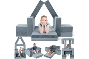 Gilire 2025 Neuestes Spielsofa | Spielsofa für Kinder | Kindersofa aus 7 Schaumstoff Bausteine, Flexibel Kombinierbare Kinder Couch Modulares Spielsofa zum Spielen, Kreativsein, Schlafen