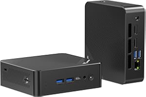 MINISFORUM UN100P Mini PC, Intel 12th Gen Alder Lake- N100,16 GB DDR4 RAM 512 GB PCIe SSD, Mini Desktop PC 4K Triple Display, 4xUSB Ports,2.5G RJ45 LAN,Business PC for Home-Server/Network Firewall